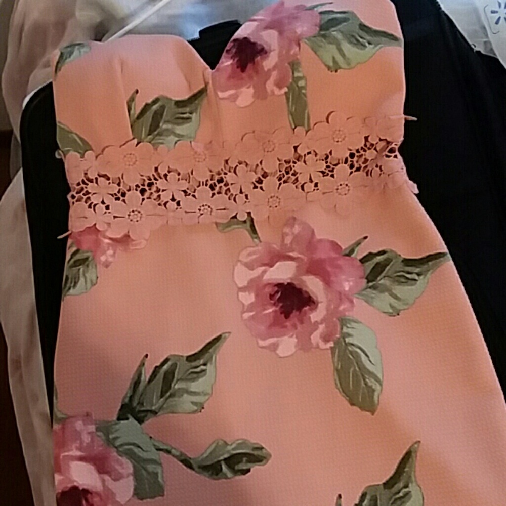 Pink flower summer or going out dress